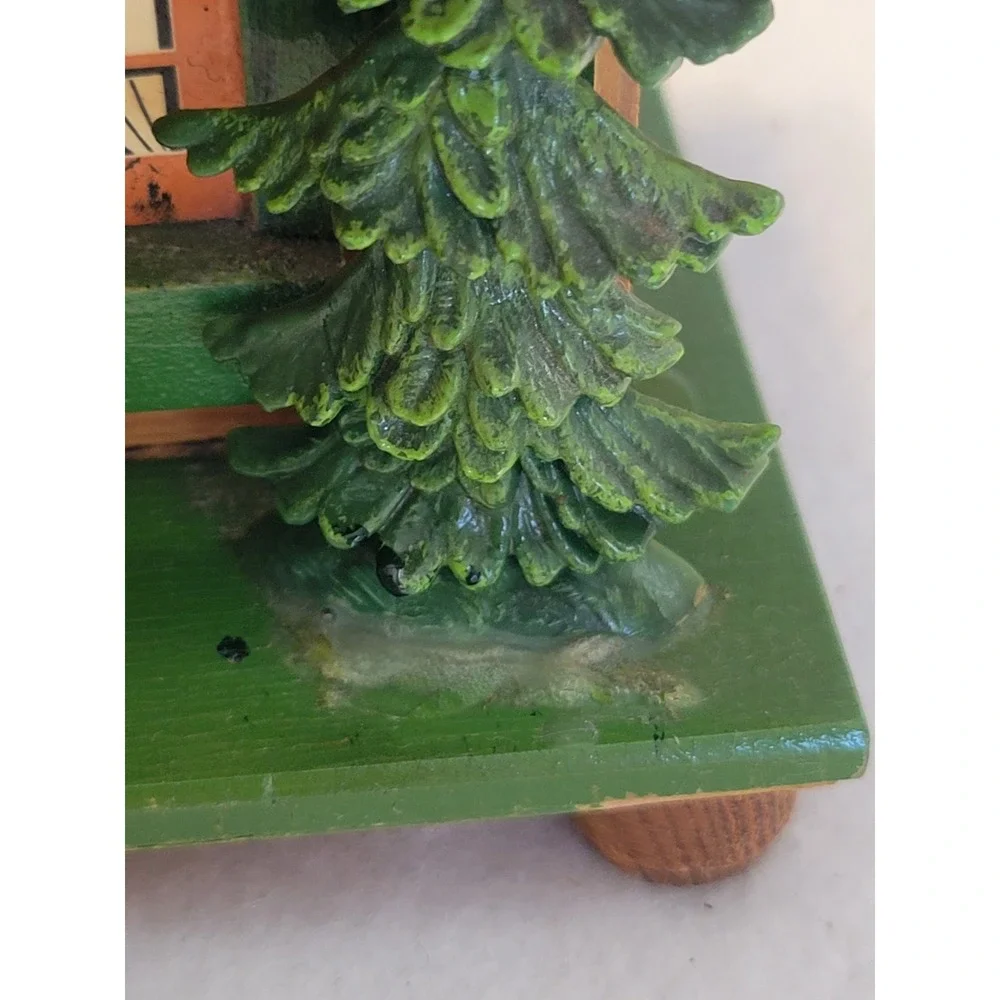 MAPSA Swiss Chalet Music Box Vintage Alpine Cabin Jewelry Box Wood Dr Schiwago